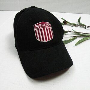 NWT 3 Doors Down Black Hat Baseball Cap L/XL